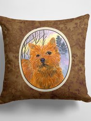 14 in x 14 in Outdoor Throw PillowNorwich Terrier Fabric Decorative Pillow