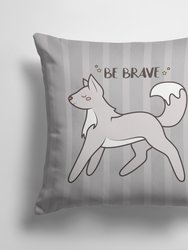 14 in x 14 in Outdoor Throw PillowNursery Be Brave Wolf Fabric Decorative Pillow