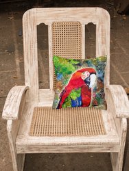 14 in x 14 in Outdoor Throw PillowParrot Fabric Decorative Pillow