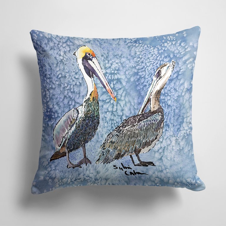 14 in x 14 in Outdoor Throw PillowPelican Cool Blue Fabric Decorative Pillow