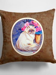14 in x 14 in Outdoor Throw PillowPersian Cat  Fabric Decorative Pillow