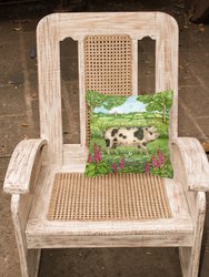 14 in x 14 in Outdoor Throw PillowPigs Meadowsweet by Debbie Cook Fabric Decorative Pillow