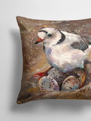 14 in x 14 in Outdoor Throw PillowPiping Plover Fabric Decorative Pillow