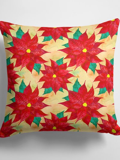 Caroline's Treasures 14 in x 14 in Outdoor Throw PillowPoinsetta Christmas Fabric Decorative Pillow product