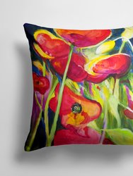 14 in x 14 in Outdoor Throw PillowPoppies Fabric Decorative Pillow