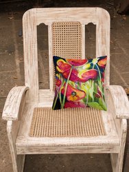 14 in x 14 in Outdoor Throw PillowPoppies Fabric Decorative Pillow