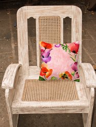 14 in x 14 in Outdoor Throw PillowPoppy Flowers Fabric Decorative Pillow