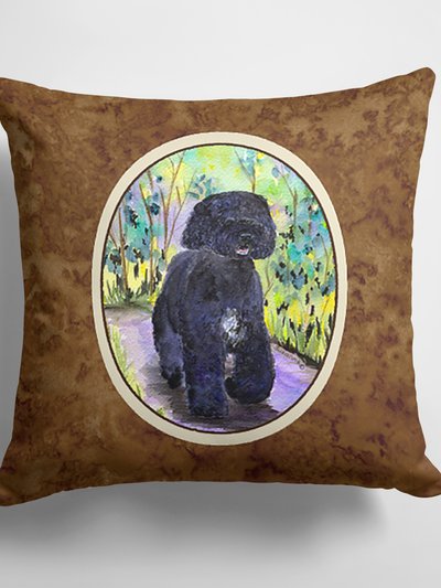 Caroline's Treasures 14 in x 14 in Outdoor Throw PillowPortuguese Water Dog Fabric Decorative Pillow product