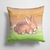 14 in x 14 in Outdoor Throw PillowRabbit Watercolor Fabric Decorative Pillow