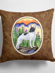 14 in x 14 in Outdoor Throw PillowRat Terrier Fabric Decorative Pillow