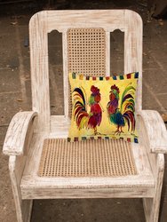 14 in x 14 in Outdoor Throw PillowRooster   Fabric Decorative Pillow