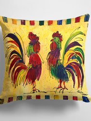 14 in x 14 in Outdoor Throw PillowRooster   Fabric Decorative Pillow