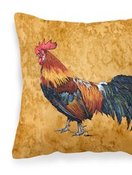 14 in x 14 in Outdoor Throw PillowRooster Fabric Decorative Pillow
