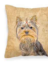 14 in x 14 in Outdoor Throw PillowSchnauzer Fabric Decorative Pillow