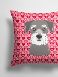14 in x 14 in Outdoor Throw PillowSchnauzer Fabric Decorative Pillow