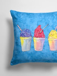 14 in x 14 in Outdoor Throw PillowSnowballs and Snowcones Fabric Decorative Pillow
