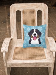14 in x 14 in Outdoor Throw PillowSnowflake Bernese Mountain Dog Fabric Decorative Pillow