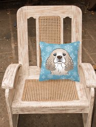 14 in x 14 in Outdoor Throw PillowSnowflake Cocker Spaniel Fabric Decorative Pillow