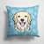 14 in x 14 in Outdoor Throw PillowSnowflake Golden Retriever Fabric Decorative Pillow