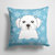 14 in x 14 in Outdoor Throw PillowSnowflake Maltese Fabric Decorative Pillow