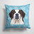 14 in x 14 in Outdoor Throw PillowSnowflake Saint Bernard Fabric Decorative Pillow