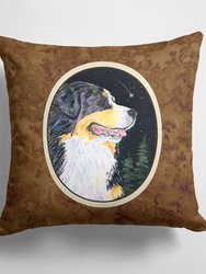 14 in x 14 in Outdoor Throw PillowStarry Night Bernese Mountain Dog Fabric Decorative Pillow