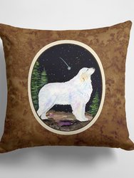 14 in x 14 in Outdoor Throw PillowStarry Night Great Pyrenees Fabric Decorative Pillow