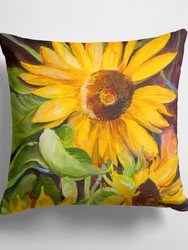 14 in x 14 in Outdoor Throw PillowSunflowers Fabric Decorative Pillow