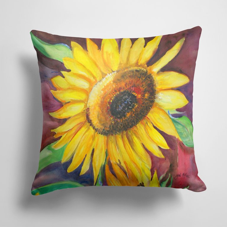 14 in x 14 in Outdoor Throw PillowSunflowers Fabric Decorative Pillow
