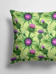 14 in x 14 in Outdoor Throw PillowThistle Fabric Decorative Pillow