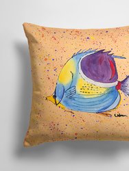 14 in x 14 in Outdoor Throw PillowTropical Fish Fabric Decorative Pillow