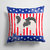 14 in x 14 in Outdoor Throw PillowUSA Patriotic Japanese Chin Fabric Decorative Pillow