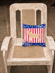 14 in x 14 in Outdoor Throw PillowUSA Patriotic Yellow Labrador Retriever Fabric Decorative Pillow