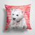 14 in x 14 in Outdoor Throw PillowWestie Love Fabric Decorative Pillow