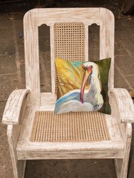 14 in x 14 in Outdoor Throw PillowWhite Ibis Fabric Decorative Pillow