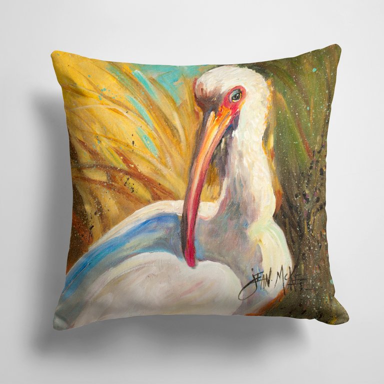 14 in x 14 in Outdoor Throw PillowWhite Ibis Fabric Decorative Pillow