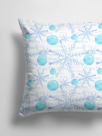 Caroline's Treasures 14 in x 14 in Outdoor Throw PillowWinter Snowflakes on White Fabric Decorative Pillow product
