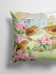 14 in x 14 in Outdoor Throw PillowWrens by Sarah Adams Fabric Decorative Pillow