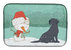 14 in x 21 in Black Labrador Snowman Christmas Dish Drying Mat