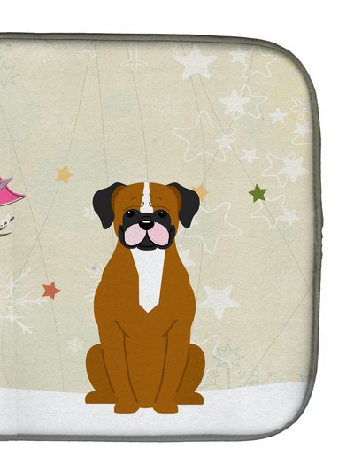 Caroline's Treasures 14 in x 21 in Christmas Presents between Friends Boxer - Flashy Fawn Dish Drying Mat product