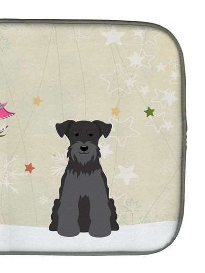 Caroline's Treasures 14 in x 21 in Christmas Presents between Friends Schnauzer - Black Dish Drying Mat product