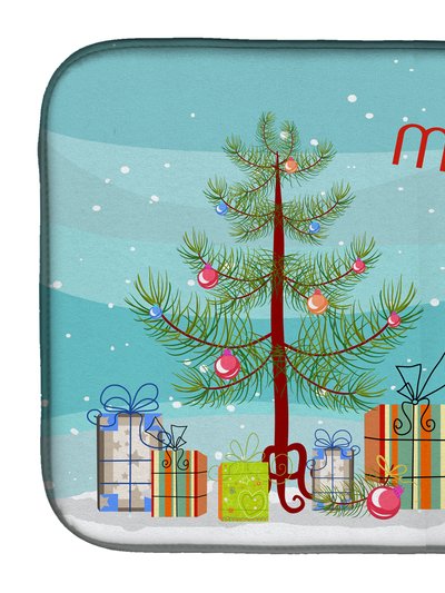 Caroline's Treasures 14 in x 21 in Christmas Tree and Bull Terrier Dish Drying Mat product