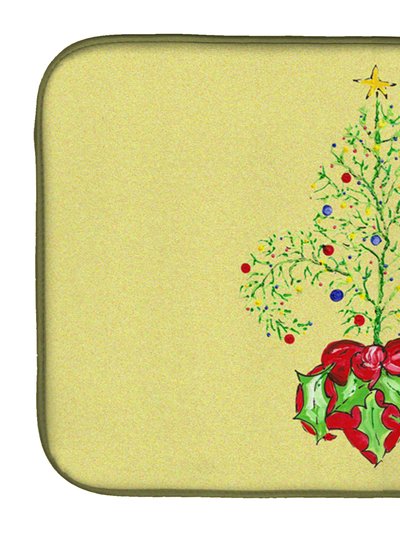 Caroline's Treasures 14 in x 21 in Christmas Tree Fleur de lis Dish Drying Mat product