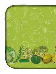 Caroline's Treasures 14 in x 21 in Fruits and Vegetables in Green  BB5135DS66 Dish Drying Mat