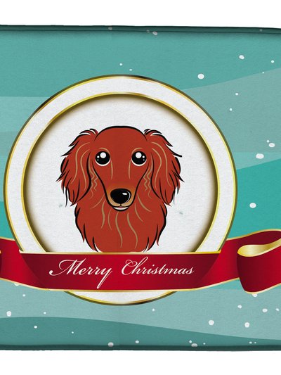 Caroline's Treasures 14 in x 21 in Longhair Red Dachshund Merry Christmas Dish Drying Mat product