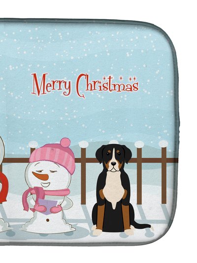 Caroline's Treasures 14 in x 21 in Merry Christmas Carolers Greater Swiss Mountain Dog Dish Drying Mat product