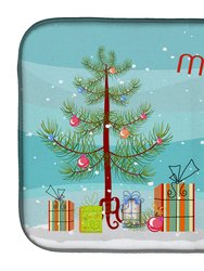 14 in x 21 in Sheepadoodle Christmas Tree Dish Drying Mat