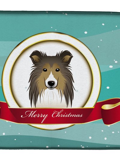 Caroline's Treasures 14 in x 21 in Sheltie Merry Christmas Dish Drying Mat product