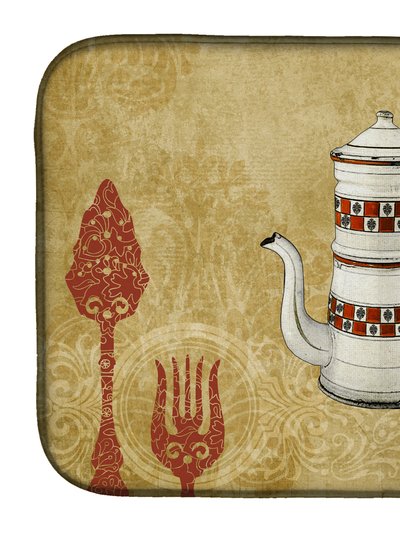 Caroline's Treasures 14 in x 21 in Teapot Welcome Dish Drying Mat product