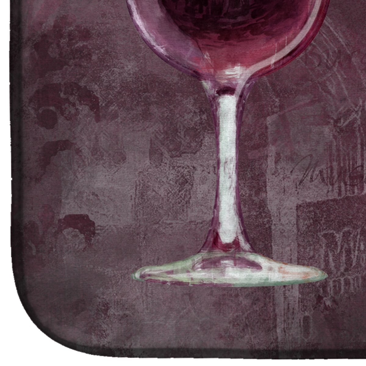 Caroline's Treasures Three Glasses of Wine Purple Dish Drying Mat